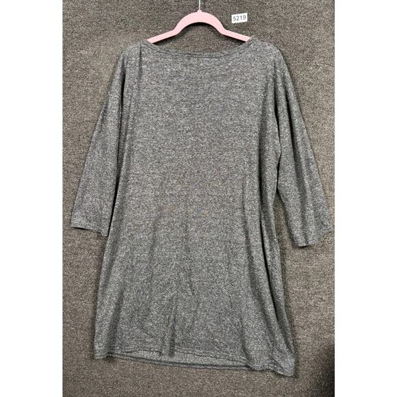 Gap Textured V-Neck Tunic Sweater Womens Size XL Gray 3/4 Sleeves Super Soft - Picture 2 of 10